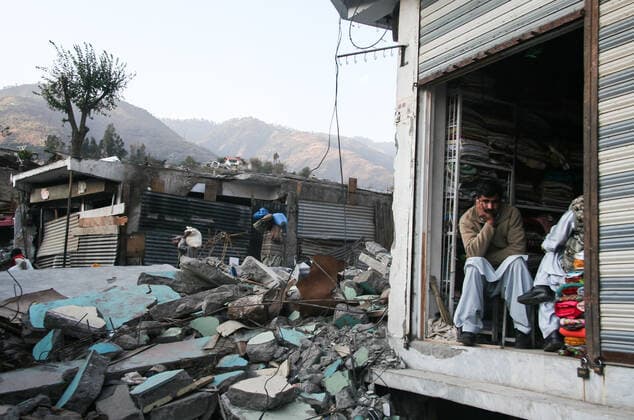 November 12, 2005: On October 8, 2005, a magnitude 7.6 earthquake shook the Balakot Kashmir region. Balakot in the North-West Frontier Province was almost completely destroyed. landslides wiped out large numbers of the regions roads, making many of the damaged areas inaccessible to relief workers in the immediate aftermath. In all, more than 80,000 people died as a result of the quake and an estimated 4 million others were left homeless. 11122005. Balakot Kashmir Pakistan. - ZUMAs252 20051112_znp_s252_007 Copyright: xMarcusxSantosx