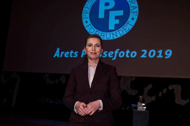 Statminister Mette Frederiksen var tilstede for at uddele prisen AArets Pressefoto. AArets Pressefoto 2019 priser uddelses i den Sorte Diamant i Koebenhavn fredag den 6. marts 2020. , Copenhagen Denmark Copyright: MartinxSylvestx cop102 spdk20200306-161602-L