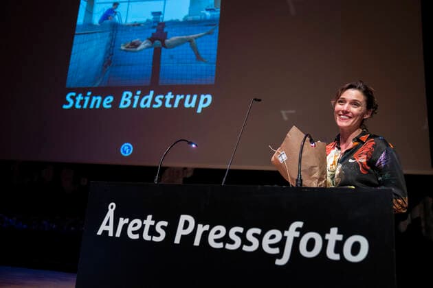 Stine Bidstrup modtager prisen for aarets sportsbillede. AArets Pressefoto 2019 priser uddelses i den Sorte Diamant i Koebenhavn fredag den 6. marts 2020. , Copenhagen Denmark Copyright: MartinxSylvestx cop102 spdk20200306-161749-L