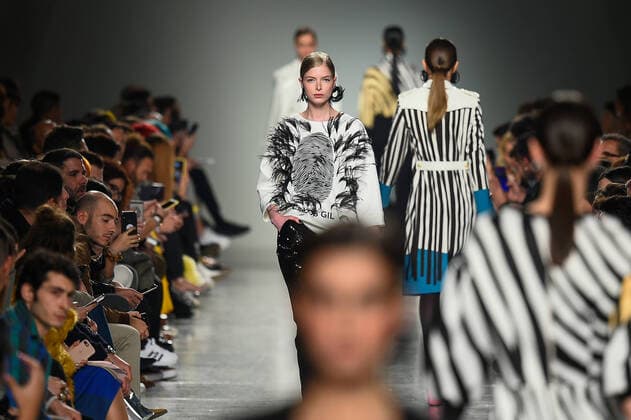 March 7, 2020, Lisbon, Portugal: Models showcase Carlos Gil collection at ModaLisboa Awake during the Lisbon Fashion Week in Lisbon. Lisbon Portugal - ZUMAs197 20200307_zaa_s197_174 Copyright: xBrunoxDexCarvalhox