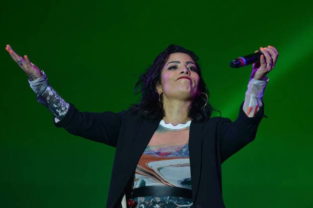 March 7, 2020, Mexico City, Mexico: Chilean singer Ana Tijoux performs live on stage during the Tiempo de Mujeres Music Festival at Zocalo in Mexico City. Mexico City Mexico - ZUMAs197 20200307_zaa_s197_525 Copyright: xCarlosxTischlerx