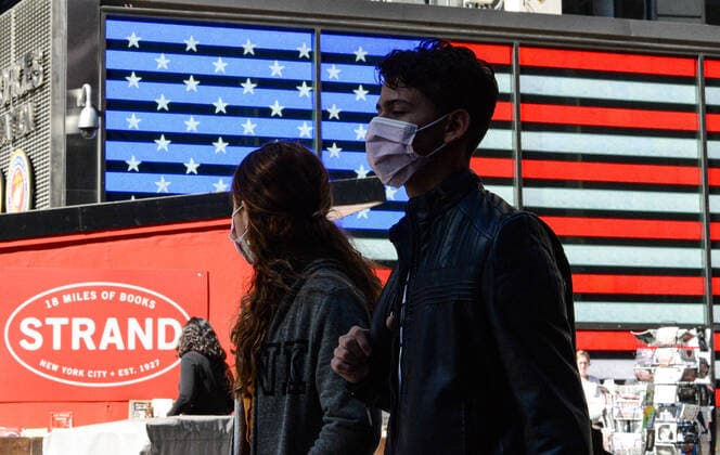 March 9, 2020: Tourists wearing masks inTq .Station.Tri-State COVID-19 Cases Surge 216% in Days; Port Authority Boss Among Newest Infected 03 09 202 New York Manhattan Time Square and 42ST. - ZUMAs252 20200309_znp_s252_015 Copyright: xMarcusxSantosx