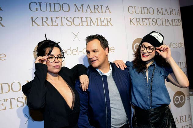 Fernanda Brandao, Guido Maria Kretschmer und Jasmin Wagner beim Launch der neuen Brillenkollektion von Guido Maria Kretschmer und Edel-Optics im Hamburger Ding auf der Reeperbahn. Hamburg, 09.03.2020