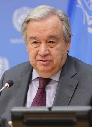March 10, 2020, New York, NY, USA: United Nations, New York, USA, March 10, 2020 - Secretary-General Antonio Guterres briefs correspondents on the latest World Meteorological Organization (WMO) report on the state of the climate today at the UN Headquarters in New York..Photo: EuropaNewswire..PHOTO CREDIT MANDATORY. New York USA - ZUMAra1_ 20200310_zap_ra1_011 Copyright: xLuizxRampelottox