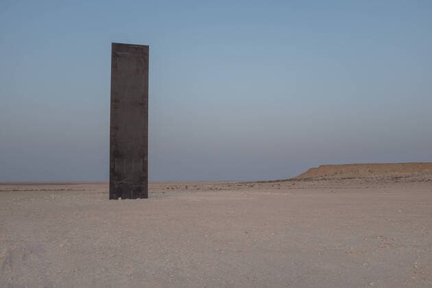 East-West , Richard Serra art installation in the desert in the Zekreet peninsula, northern Qatar.  Copyright: xAlistairxCrighton arabianEyex ACR62446