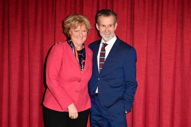 Monika Grütters und Ulrich Matthes beim Fototermin bei der Pressekonferenz zur Bekanntgabe der Nominierungen für den Deutschen Filmpreis 2020 im Delphi Filmpalast. Berlin, 11.03.2020