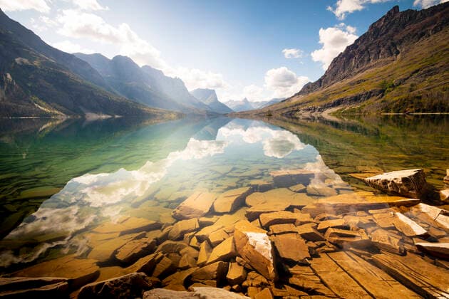 Reflection St Mary Lake, Glacier National Park, Montana East Glacier Park Village, MT, United States CR_SHKO200116-286156-01