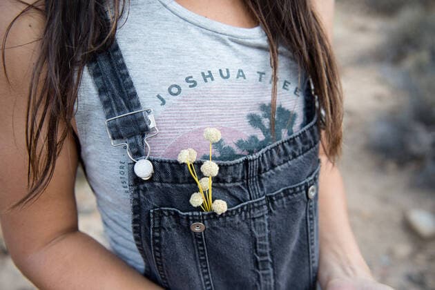 Creative Highlights Symbolfotos A woman collects flowers by the side of the road in Joshua Tree. Joshua Tree, CA, United States ,model released, Symbolfoto CR_URZA200123B-269887-01