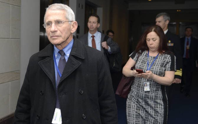 National Institute of Allergy and Infectious Diseases Director Anthony Fauci arrives at the US Capitol, Thursday, March 12, 2020, in Washington, DC. Fauci was to brief lawmakers on the latest plans to mitigate the spread of the deadly Coronavirus in the U.S.  WAP20200312501 MIKExTHEILER
