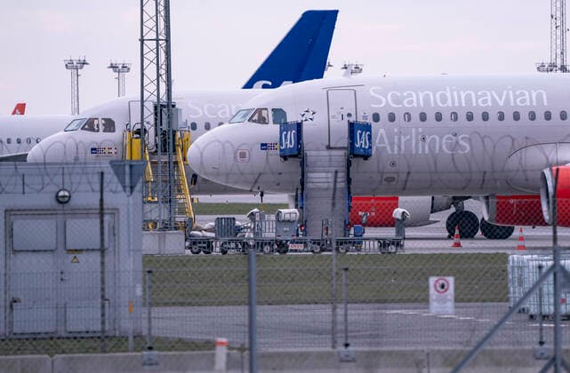 Scandinavian Airlines SAS Airbus A320 planes parked at Copenhagen Airport, Kastrup, Denmark, on March 15, 2020 KASTRUP DENMARK x50090x,  Copyright: xJohanxNilsson TTx SWEDEN SAS CORONA