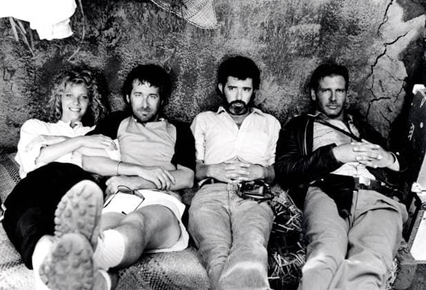 73. Berlinale, Steven Spielberg erhÃ¤lt den Goldenen EhrenbÃ¤ren fÃ¼r sein Lebenswerk Kate Capshaw, director Steven Spielberg, producer George Lucas, Harrison Ford on the set of INDIANA JONES AND THE TEMPLE OF DOOM, 1984, (c) Paramount courtesy Everett Collection Paramount Courtesy Everett Collection !ACHTUNG AUFNAHMEDATUM GESCHÃ„TZT! PUBLICATIONXNOTxINxCANxCHNxFRAxITAxJPNxNORxPOLxRUSxESPxUKxUSA Copyright: xParamount CourtesyxEverettxCollectionx MCDINJO EC009