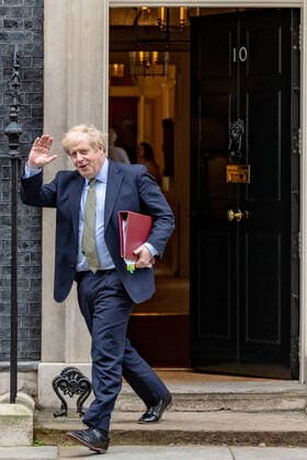 Bitain s Prime Minister Boris Johnson leaves 10 Downing Street in London, to attend the weekly session of PMQs, Wednesday, March 18, 2020. (Photo Vudi Xhymshiti)  iMagoVX