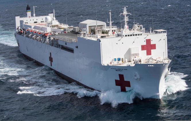 February 24, 2018, San Diego, California, United States: 180224-RM689-0555..SAN DIEGO (Feb. 23, 2018) Military Sealift Command hospital ship USNS Mercy (T-AH 19) departs Naval Base San Diego in support of Pacific Partnership 2018 (PP18). PP18Ã¢â‚¬â ¢s mission is to work collectively with host and partner nations to enhance regional interoperability and disaster response capabilities, increase stability and security in the region, and foster new and enduring friendships across the Indo-Asia-Pacific Region. Pacific Partnership, now in its 13th iteration, is the largest annual multinational humanitarian assistance and disaster relief preparedness mission conducted in the Indo-Asia-Pacific San Diego United States - ZUMAc218 20180224_zia_c218_003 Copyright: xPettyxOfficerx2ndxClassxKelseyxAx