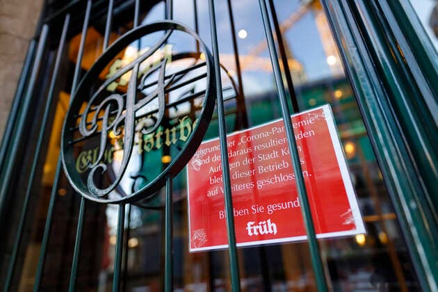 Das Brauhaus Früh am Dom bleibt bis auf weiteres wegen der Corona-Krise geschlossen. Köln, 19.03.2020