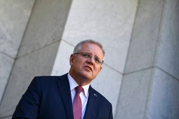 SCOTT MORRISON CORONAVIRUS PRESSER, Australian Prime Minister Scott Morrison speaks to the media during a press conference at Parliament House in Canberra, Friday, March 20, 2020. ( NO ARCHIVING, EDITORIAL USE ONLY, NO USE IN BOOKS WITHOUT CONSENT CANBERRA ACT AUSTRALIA  Copyright: xLUKASxCOCHx 20200320001458331298