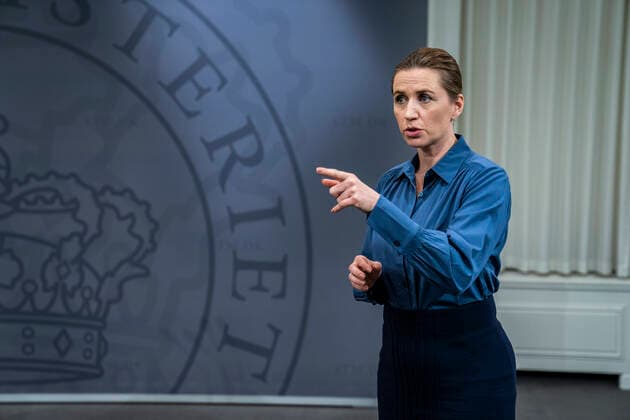 Statsminister Mette Frederiksen (S) holder boerne-pressemoede, hvor hun svarer paa spoergsmaal fra boern om coronavirus og COVID-19 fredag den 20. marts 2020. , Denmark Copyright: MartinxSylvestx COP103 spdk20200320-122403-L
