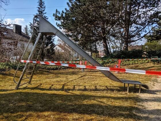 March 20, 2020, Munich, Bavaria, Germany: Playgrounds in Munich, Germany are the latest meeting places to be targeted with closures by police, administrations, and groundskeepers and property owners in order to stem the spread of Covid-19 (SARS COV 2) Munich Germany - ZUMAb160 20200320_zbp_b160_005 Copyright: xSachellexBabbarx