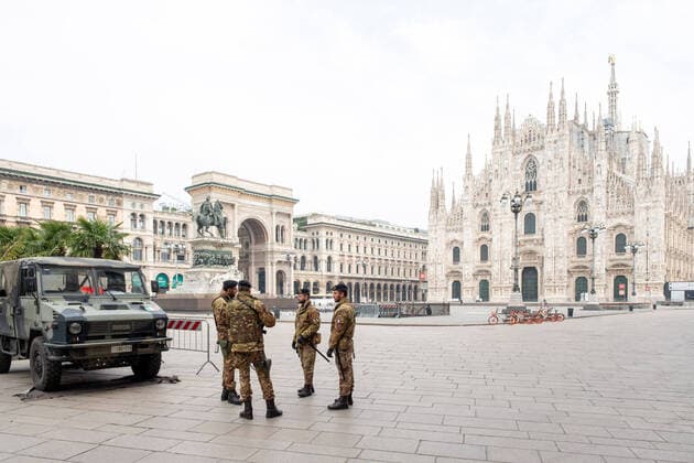 Milan, the military on duty in the Safe Roads operation will soon be directly employed in the control of anti-Coronavirus measures (Massimo Alberico Fotogramma, Milan - 2020-03-20) p.s. la foto e utilizzabile nel rispetto del contesto in cui e stata scattata, e senza intento diffamatorio del decoro delle persone rappresentate  Copyright: xMassimoxAlbericox xFOTOGRAMMAx