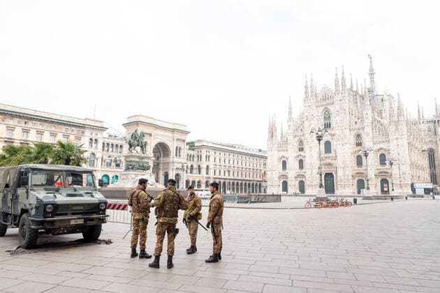 Milan, the military on duty in the Safe Roads operation will soon be directly employed in the control of anti-Coronavirus measures (Massimo Alberico Fotogramma, Milan - 2020-03-20) p.s. la foto e utilizzabile nel rispetto del contesto in cui e stata scattata, e senza intento diffamatorio del decoro delle persone rappresentate  Copyright: xMassimoxAlbericox xFOTOGRAMMAx