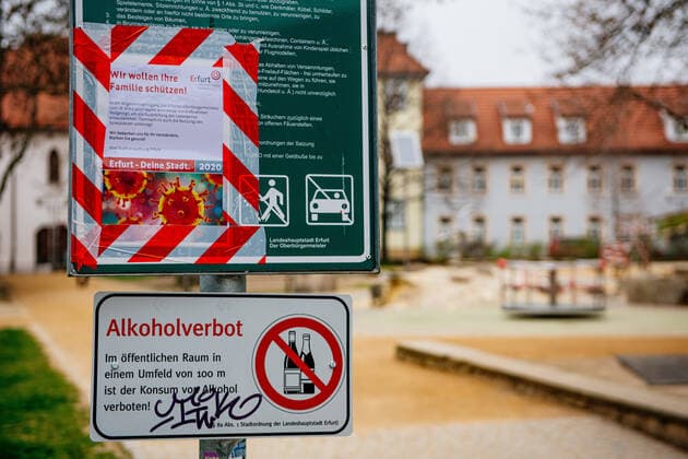 Erfurt , 20.03.2020 , Coronavirus in Erfurt , Erfurt schließt Verkaufsstellen und Restaurants zur Eindämmung des Coronavirus Bild: Erfurt schließt Spielplätze zur Eindämmung des Coronavirus