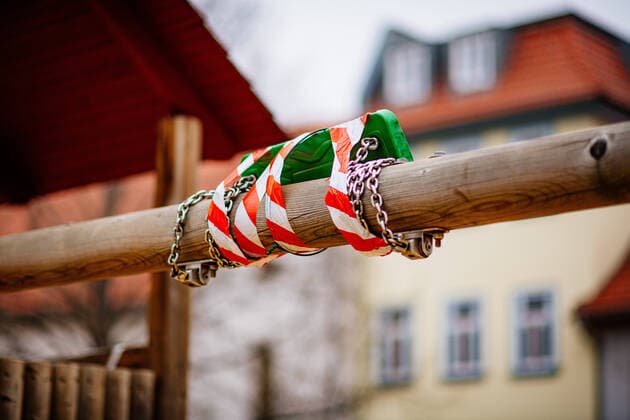 Erfurt , 20.03.2020 , Coronavirus in Erfurt , Erfurt schließt Verkaufsstellen und Restaurants zur Eindämmung des Coronavirus Bild: Erfurt schließt Spielplätze zur Eindämmung des Coronavirus