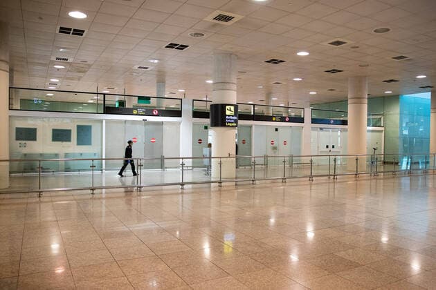 March 20, 2020, Barcelona, BARCELONA, SPAIN: Empty Barcelona El Prat airport during the lockdown of the population of Barcelona to combat the coronavirus. In Barcelona, Spain, March 20 on 2020. Barcelona SPAIN - ZUMAa181 20200320_zaa_a181_089 Copyright: xXavixBonillax