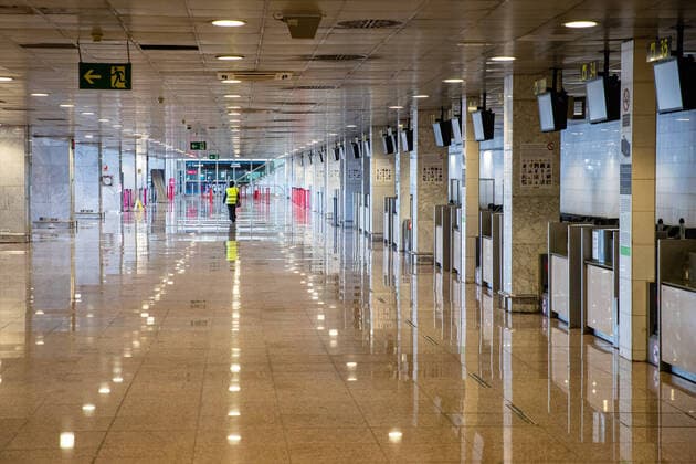 March 20, 2020, Barcelona, BARCELONA, SPAIN: Empty Barcelona El Prat airport during the lockdown of the population of Barcelona to combat the coronavirus. In Barcelona, Spain, March 20 on 2020. Barcelona SPAIN - ZUMAa181 20200320_zaa_a181_090 Copyright: xXavixBonillax