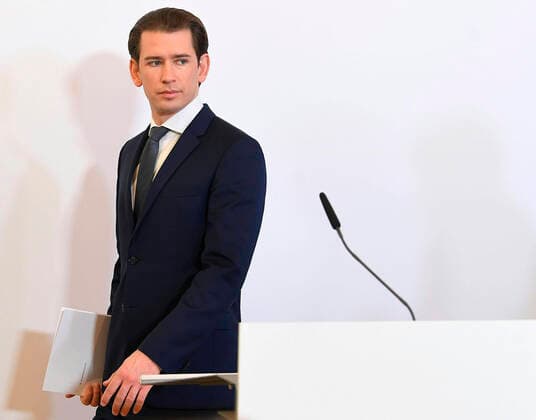 Wien 20.03.2020, Bundeskanzleramt, Wien, AUT, Akutelle Entwicklungen zur Coronaerkrankung in Oesterreich, Pressekonferenz, Aktuelle Massnahmen, im Bild Bundeskanzler Sebastian Kurz (OeVP) Bundeskanzler Sebastian Kurz (OeVP) during a press conference on the subject Current measures, of Austrian Goverment about the Coronavirus Pandemie at the Bundeskanzleramt in Wien, Austria on 2020 03 20.