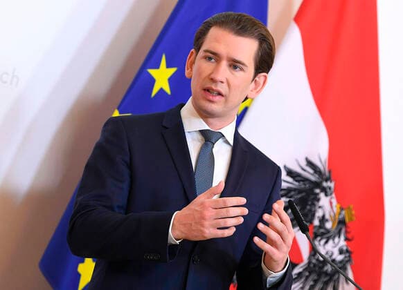 Wien 20.03.2020, Bundeskanzleramt, Wien, AUT, Akutelle Entwicklungen zur Coronaerkrankung in Oesterreich, Pressekonferenz, Aktuelle Massnahmen, im Bild Bundeskanzler Sebastian Kurz (OeVP) Bundeskanzler Sebastian Kurz (OeVP) during a press conference on the subject Current measures, of Austrian Goverment about the Coronavirus Pandemie at the Bundeskanzleramt in Wien, Austria on 2020 03 20.