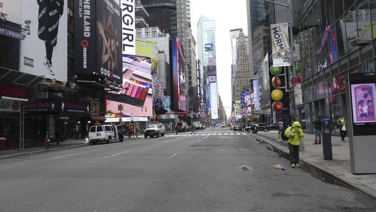 March 20, 2020, Nova York, EUA: (NEW)..New Yorkers to stay at home-new order from Governor. ..March 20,2020,New York,USA:..The empty streets in New York because of the Coronavirus, this Friday (20). According to New York Governor Andrew Cuomo, all non-essential workers in the state will be ordered to stay home starting from tomorrow (21)...Credit: Thenews2 Nova York - ZUMAn293 20200320_znp_n293_008 Copyright: xJuliaxMineevax