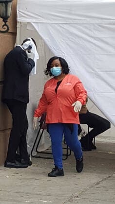 March 20, 2020, New York, New York, USA: Covid 19 New York City. Corona Virus walk in test center tent set up in Midwood section of Brooklyn New York USA - ZUMAct2_ 20200320_zaf_ct2_025 Copyright: xBrucexCotlerx