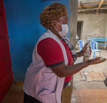 March 20, 2020, Nairobi, Kenya, Africa: A local health officer, Dr Ruth Ndungo performs a public health talk to patients at Shofco Clinic regarding safety measures to take and observe to avoid the wide spread of Corona Nairobi Africa - ZUMAd156 20200320_zip_d156_003 Copyright: xDonwilsonxOdhiambox