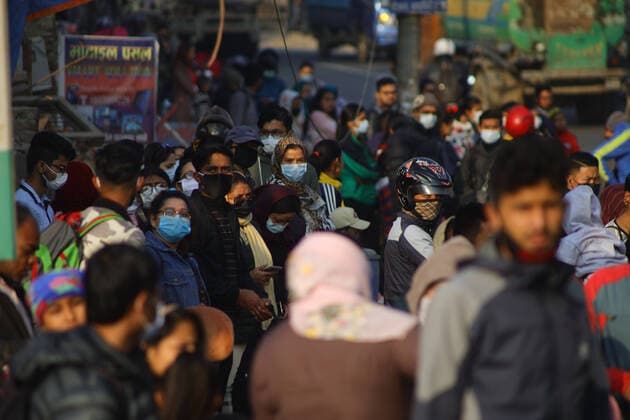 Impact of COVID-19 at Kathmandu People waiting for the vehicles to leave kathmandu amid concerns of Corona virus (COVID-19) in Kathmandu, Nepal on Friday, March 20, 2020. Kathmandu Bagmati Nepal Copyright: SubashxShrestha