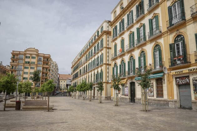March 20, 2020: March 20, 2020 (Malaga) Streets, squares, monuments, port, deserted roads throughout the city of Malaga with the Coronavirus State alarm. - ZUMAc161 20200320_zap_c161_059 Copyright: xLorenzoxCarnerox
