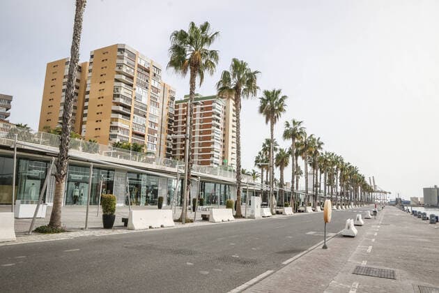 March 20, 2020: March 20, 2020 (Malaga) Streets, squares, monuments, port, deserted roads throughout the city of Malaga with the Coronavirus State alarm. - ZUMAc161 20200320_zap_c161_062 Copyright: xLorenzoxCarnerox