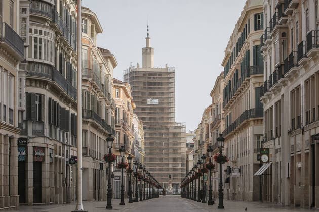 March 20, 2020: March 20, 2020 (Malaga) Streets, squares, monuments, port, deserted roads throughout the city of Malaga with the Coronavirus State alarm. - ZUMAc161 20200320_zap_c161_066 Copyright: xLorenzoxCarnerox