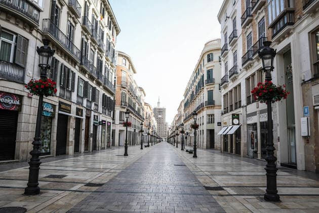 March 20, 2020: March 20, 2020 (Malaga) Streets, squares, monuments, port, deserted roads throughout the city of Malaga with the Coronavirus State alarm. - ZUMAc161 20200320_zap_c161_067 Copyright: xLorenzoxCarnerox