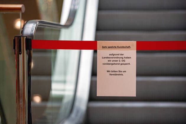 Zentrum Coronavirus Reutlinegn 20.03.2020, Coronavirus Reutlinegn 20.03.2020, Rolltreppe gesperrt Copyright: xEibner-Pressefoto DimitrixDrofitx EP_ddh
