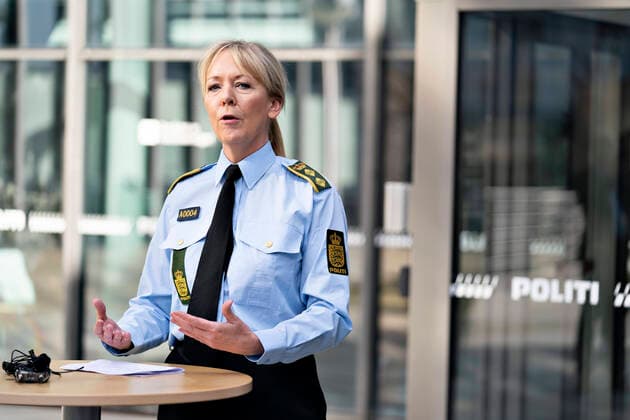 Politidirektoer ved Nordjyllands Politi Anne Marie Roum Svendsen informerer om coronasituationen og tiltag i forbindelse med haandhaevelse af forsamlingsforbuddet paa et pressemoede paa politigaarden i Aalborg, loerdag den 21. marts 2020.. Paa grund af COVID-19 er befolkningen blevet bedt om saa vidt muligt at holde sig indendoers.. , Aalborg Jylland Denmark Copyright: HenningxBagger HenningxBaggerx COP105 spdk20200321-104444-L
