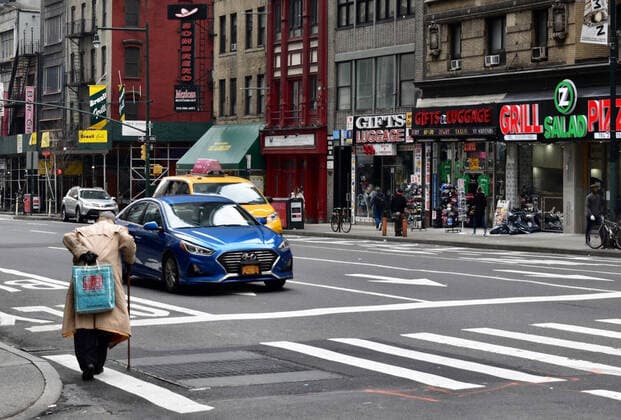 NEW YORK CITY, USA - MARCH 20, 2020: Taxi cars seen in a street. Maria Khrenova TASS  TS0D2F3D