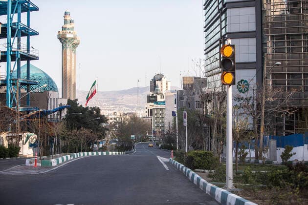 (200321) -- TEHRAN, March 21, 2020 -- Photo taken on March 20, 2020 shows an empty street in Tehran, Iran. The total number of confirmed COVID-19 cases in Iran edged toward 20,000 on Friday. (Photo by Xinhua) IRAN-TEHRAN-COVID-19-EMPTY STREETS AhmadxHalabisaz 