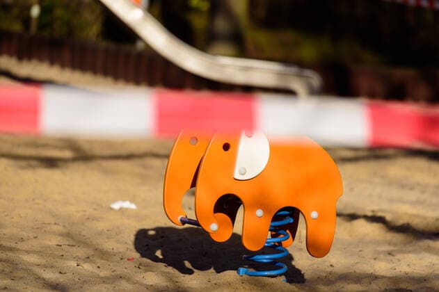 March 21, 2020: Barrier tape can be seen in front of a closed playground. The Governing Mayor of Berlin, Michael Mueller (SPD), prepares restricting residents movements to contain the deadly coronavirus pandemic. Public venues such as bars, clubs, museums, cinemas, schools, daycare centers and universities have already closed. Many businesses are resorting to home office work for their employees. And travel across the border to most neighbouring countries is severely restricted. - ZUMAs172 20200321_zap_s172_005 Copyright: xJanxScheunertx