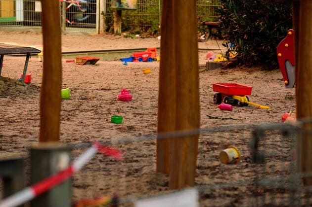 March 21, 2020: Barrier tape can be seen in front of a closed playground. The Governing Mayor of Berlin, Michael Mueller (SPD), prepares restricting residents movements to contain the deadly coronavirus pandemic. Public venues such as bars, clubs, museums, cinemas, schools, daycare centers and universities have already closed. Many businesses are resorting to home office work for their employees. And travel across the border to most neighbouring countries is severely restricted. - ZUMAs172 20200321_zap_s172_020 Copyright: xJanxScheunertx