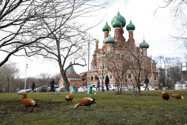 MOSCOW, RUSSIA - MARCH 21, 2020: The Church of the Life-Giving Trinity in Ostankino. Artyom Geodakyan TASS  TS0D2FF7