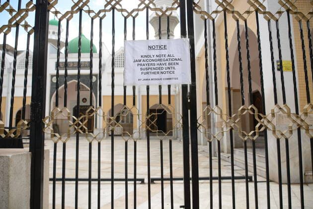 March 21, 2020, Nairobi, Kenya: A notice announcing the temporary suspension of prayers is pictured at the entrance of Jamia Mosque in Nairobi amid fears of covid-19..The Kenyan government has banned all public gatherings activities, rallies and crusades. Places of worship are allowed to hold prayers provided they have hand sanitizers. Kenya has so far reported only seven cases of coronavirus. Nairobi Kenya - ZUMAs197 20200321_zaa_s197_083 Copyright: xDennisxSigwex