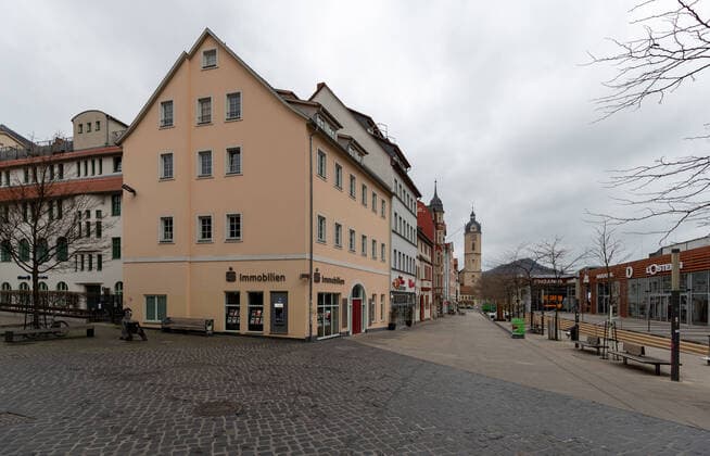 Corona Krise in Jena - Betretungsverbot sorgt für leere Innenstadt Jena Zentrum Thüringen Deutschland