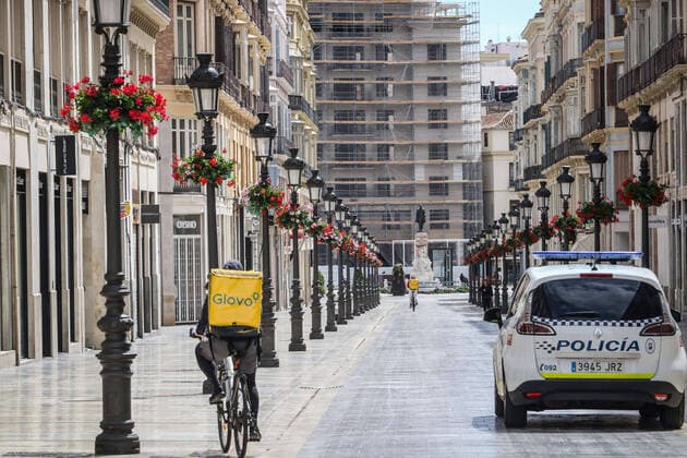 March 21, 2020: 21 March 2020 (Malaga) The Police continues to maintain the State Order of Alarm in the city of Malaga - ZUMAc161 20200321_zap_c161_051 Copyright: xLorenzoxCarnerox