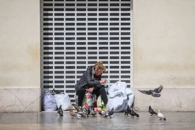 March 21, 2020: March 21, 2020 (Malaga)The number of homeless people who have nowhere to go for the Coronavirus Malaga is growing. - ZUMAc161 20200321_zap_c161_096 Copyright: xLorenzoxCarnerox
