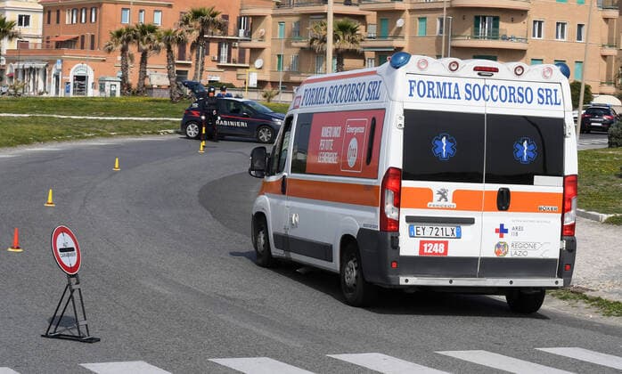 (200321) -- ROME, March 21, 2020 (Xinhua) -- An ambulance is seen in Ostia, Rome, Italy, March 21, 2020. Italy reported 6,557 new cases of coronavirus on Saturday, raising the total to 53,578 since the pandemic first broke out in its north on Feb. 21, according to the latest data provided by the Civil Protection Department managing the COVID-19 emergency. (Photo by Elisa Lingria Xinhua) ITALY-ROME-OSTIA-COVID-19-CASES 