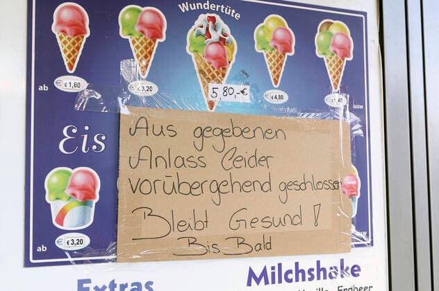 Geschäfte an den Landungsbrücken geschlossen wegen COVID-19 Pandemie. Hamburg, 21.03.2020.